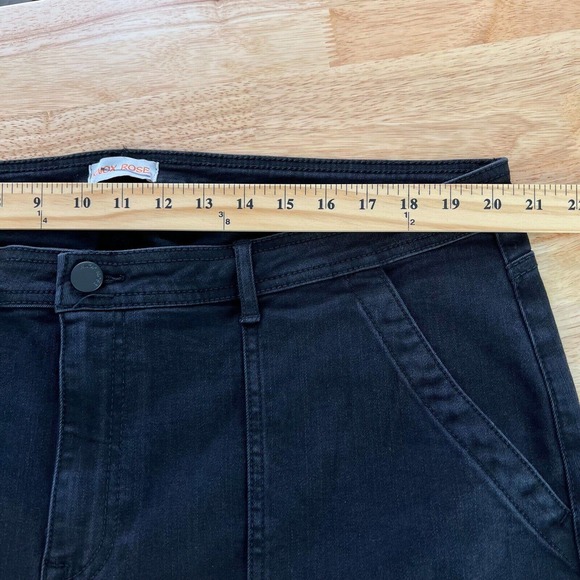 Knox Rose High-Rise Anywhere Flare Jeans Black Denim Pants Patch Pockets Size 20 - Picture 8 of 10